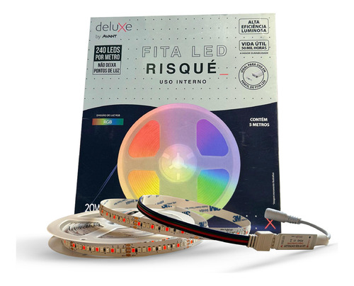 Fita De Led Risqué 100w Rgb 12v 20w P/metro 5 Metros Ip20