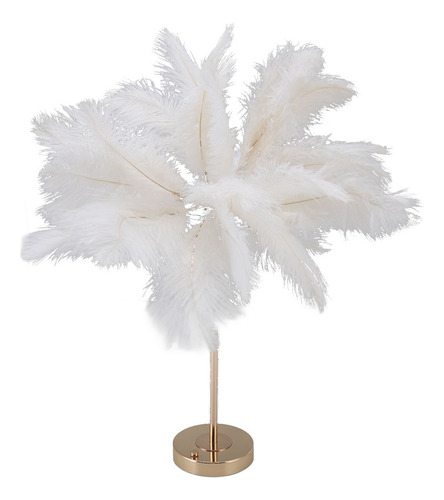 Lámpara De Mesa De Plumas Interruptor Táctil Usb Lámpara