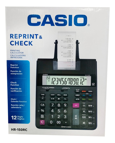Calculadora Impresora Casio Hr-150 Rc 12 Dígitos 