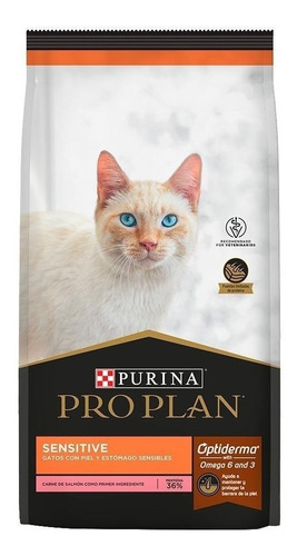 Imagen 1 de 1 de Alimento Pro Plan OptiDerma Sensitive para gato adulto sabor salmón y arroz en bolsa de 3kg