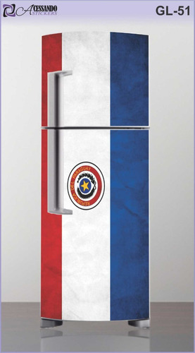 Adesivo Envelopar Frente Da Geladeira Bandeira Paraguai Novo
