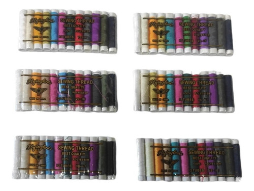 Hilo Cadena Pack 12 Unidades De Coser Colores Surtidos 