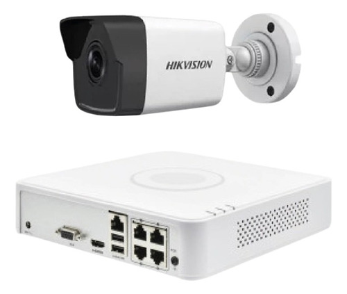 Kit Hikvision Nvr 4 Ch  Con 1 Cámara Tubo 2mp