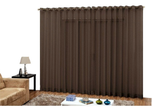 Cortina Voil 4m X 2,80m P/sala Ou Quarto - Super Cor Tabaco