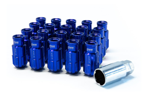 Imagen 1 de 4 de Tuercas Anodizadas Jdm Anti-robo Epman 12x1.25 Azul