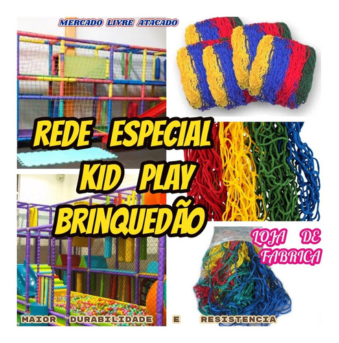 Rede Para Kid Play Malha 5 Soldada 11.00x3.40mts=37.40mts²