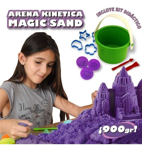 Imagen 4 de 10 de Arena Kinetica Magic Sand 900 Grs!!! Incluye Kit Didactico