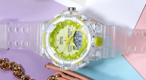 Relógio Esportivo Smael Feminino Verde Neon !