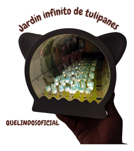 Lámpara Espejo Jardín Infinito De Tulipanes Orejas De Gato
