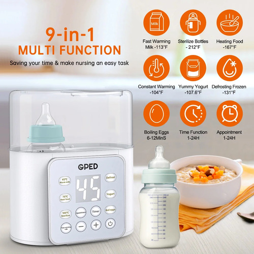 Calentador De Leche Rápido 9 En 1 De Biberones Pantalla