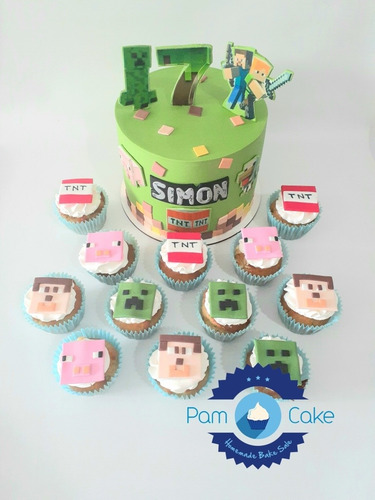 Torta Artesanal Minecraft Personalizada Personajes