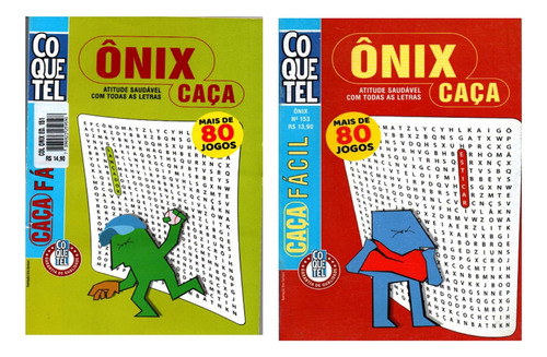 Revista  Físico Coquetel Caça Palavras Coquetel Ônix Caça Palavras  Ediouro   De Brasil  Kit X 2 Unidades