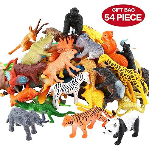 Figura De Animales, 54 Piezas Conjunto De Juguetes Mini Anim