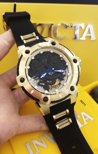 Invicta 26315 Bolt Dragon Banhado Ouro 18k Mecanico