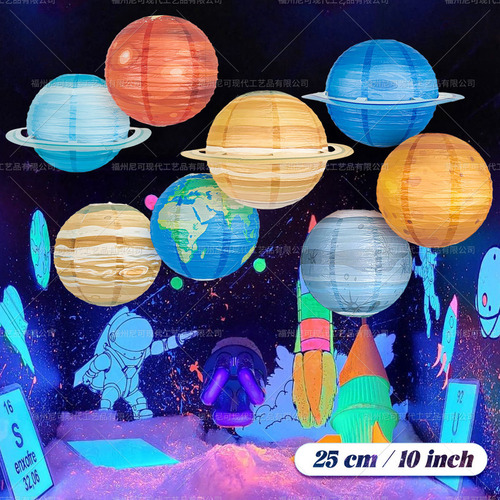 8*deco Fiesta Linterna Del Cielo Estrellado Planeta Espacio