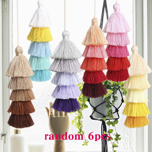 6 Piezas Coloridas Boho Borlas Monedero Bolso Encantos