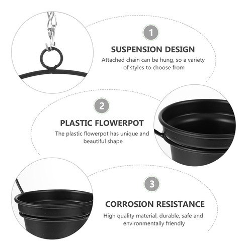 Iron Hanging Flower Pot Decorative Swinging Flower Basket Wa