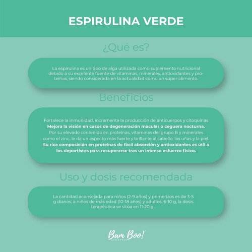 Imagen 4 de 7 de Espirulina Verde 100 Gr Bam Boo! Lifestyle