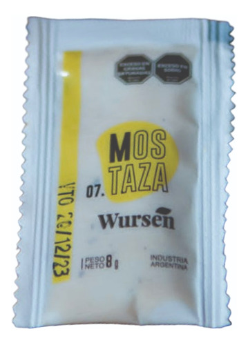 Sachet Individual De Mostaza X 8g X 196 Unidades