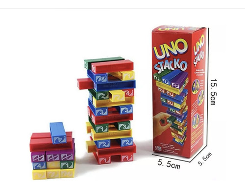 Jogo Uno Stacko Torre Equilíbrio Bloco Torre Com 16cm Altura