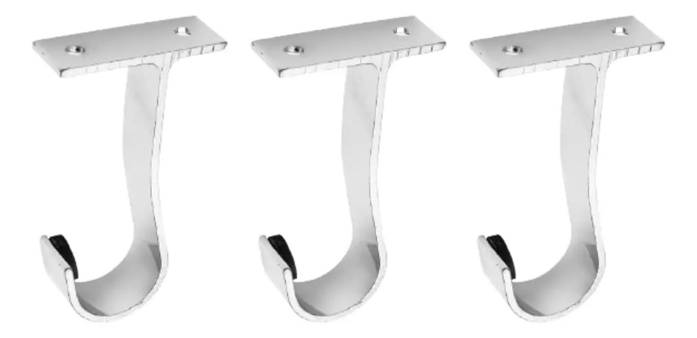 Kit 3 Suportes Para Teto Varão Cortina 28mm Cores Cor Cromado