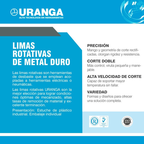 Lima Fresa S L 12,7 Mm Metal Duro Uranga