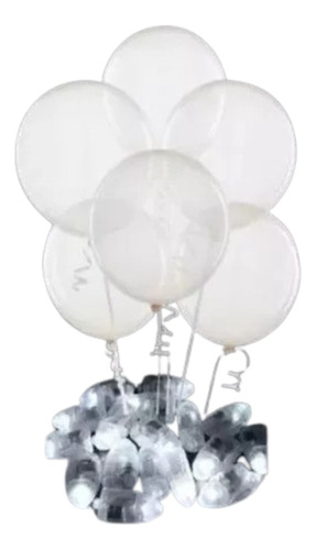 Globos Cristal 12 PuLG Led X 6 Uni Luz Blanca Luminosos 