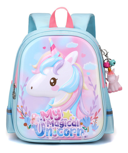 Lindo Unicornio De Dibujos Animados Mochila De Escuela Primaria De Cáscara Dura 3d