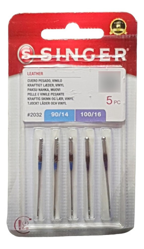 Aguja Para Cuero Singer 2032 Coser Domestica X5uds