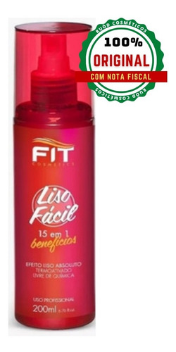 Spray Alisamento Termoativado Liso Fácil 200ml Fit Cosmetics