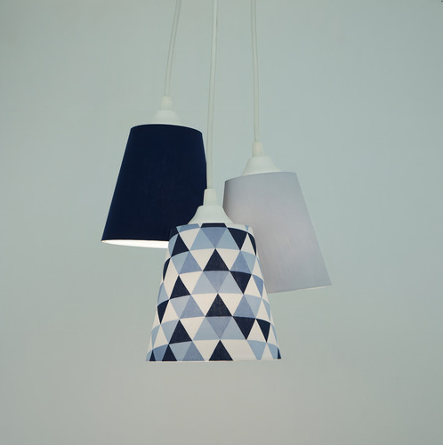 Lustre Pendente Quarto De Bebê Azul Marinho E Cinza