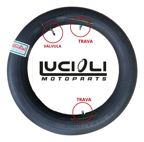 Câmaras Lucioli 140/80-18, 7mm 2 Travas Fixas (helio)