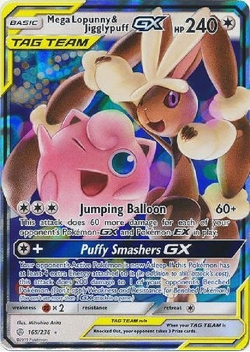 Mega Lopunny & Jigglypuff Gx 165/236 Ultra Raro Pokemon Tcg