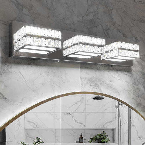 Okeli Lámparas De Baño De 3 Luces Led Regulables De Cristal