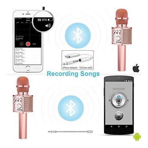 Microfono De Karaoke Bluetooth Inalambrico Bonaok, Maquina D
