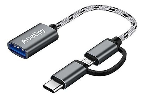 Cable Usb C A A 3.0 Adaptador Micro Usb Otg - 2 En 1 Hembra 