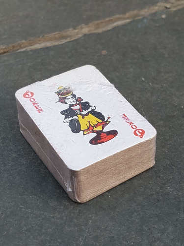 Mini Cartas Naipe Ingles 3 X 4cms. Mazo Miniatura Rojo Magia