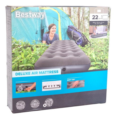 Colchón Inflable Individual 1 Plaza 1.85m Bestway 671fe