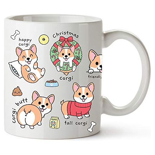 Taza Corgi Younique, 11 Oz, Blanco, Regalos Corgi Mujeres