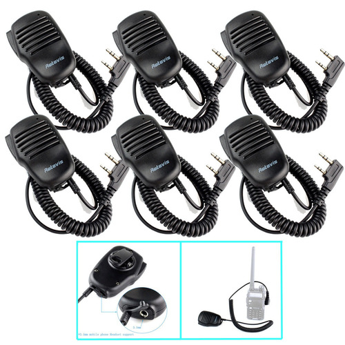 6 × Retevis 2 Pin Mini Ptt Altavoz Micrófono Para Hyt Retevi