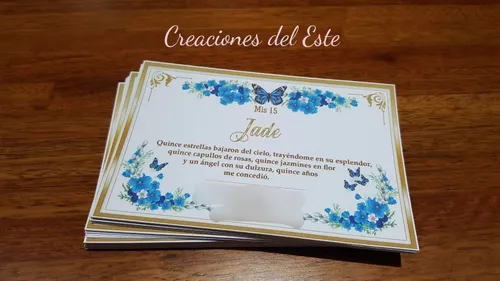 Invitaciones Tarjetas 15 Años Personalizadasx 5 Unidades