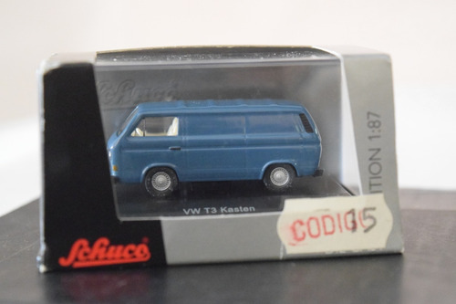 Vw T3 Furgon Azul Schuco 1/87 C/caja 