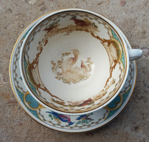 C-antiguo Duo P/te Taza/plato En Porcelana Inglesa Wedgwood 