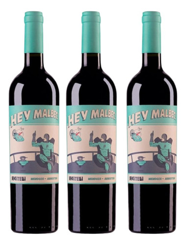 Vino Hey Malbec-matias Riccitelli 750ml X3 Unidades- Celler