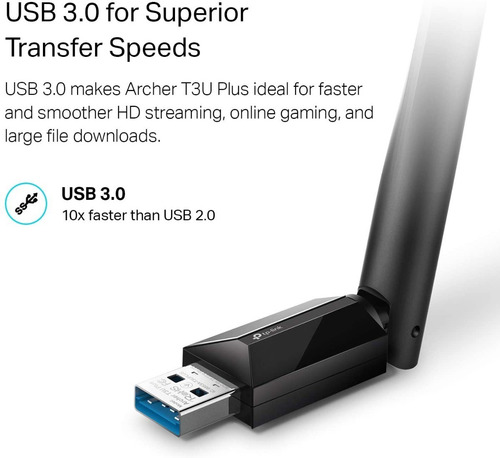 Imagen 5 de 5 de Adaptador Usb Inalámbrico Tp-link Archer T3uplus Dual Ac1300