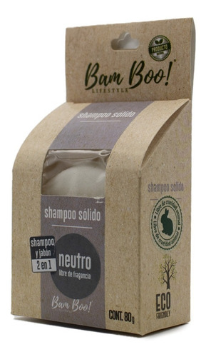 Barra Limpiadora Neutro 2 En 1 80 Gr Bam Boo! Lifestyle