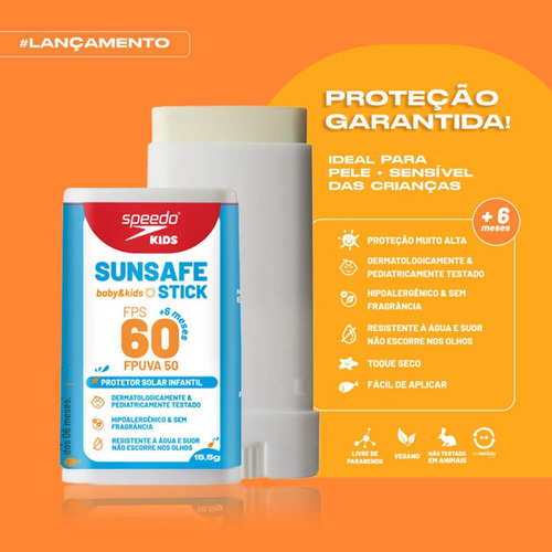 Protetor Solar Infantil Sunsafe Baby & Kids 15,5g Speedo