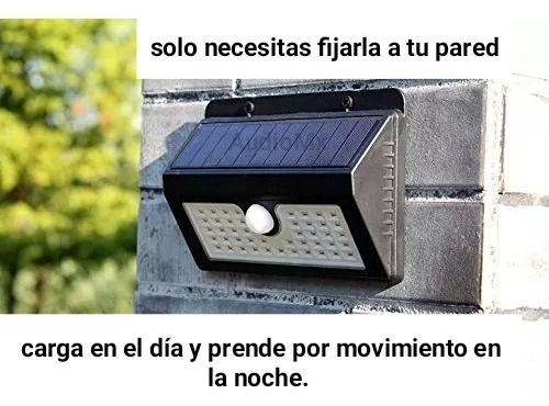 Lampara Solar 55 Leds Reflector Sensor Movimiento Automatico