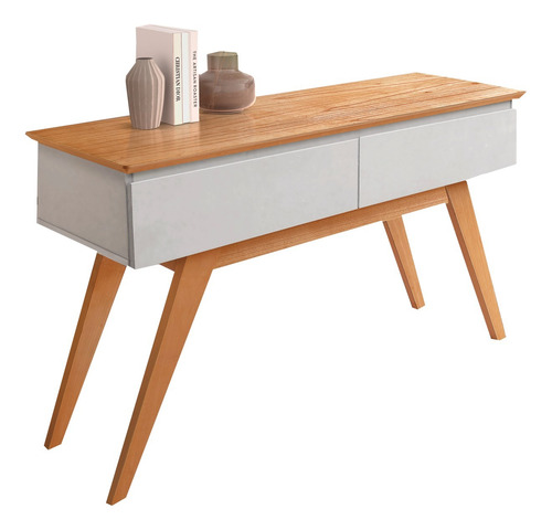 Mesa Amsterdã Com Quatro Cadeiras Jade + Aparador Moscou Off White Castanho