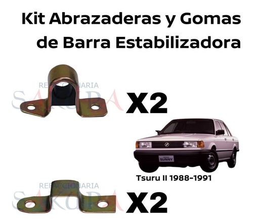 Abrazaderas Y Gomas Barra Estabilizadora Tsuru 1988-1991